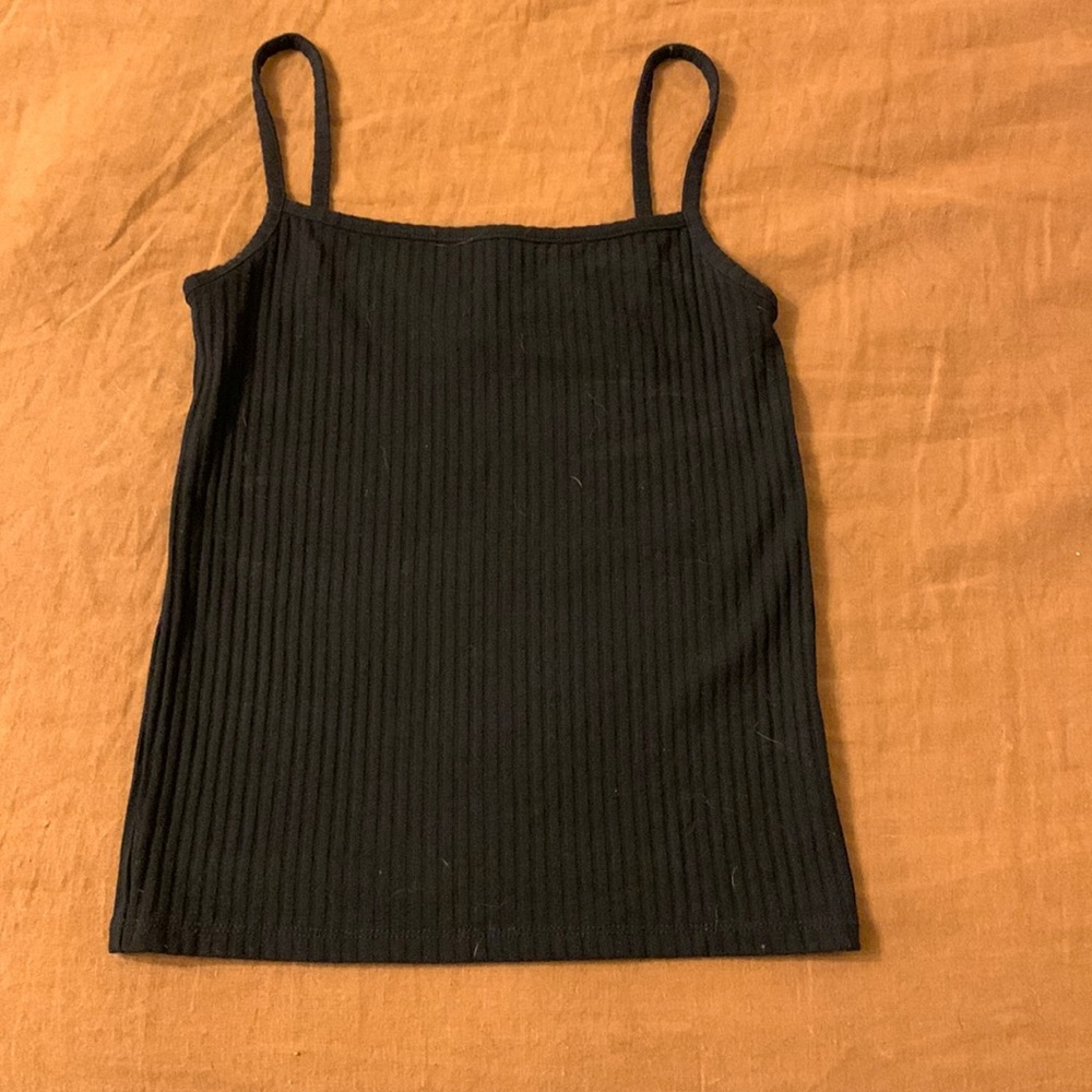 Black ribbed tank (Madewell)